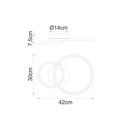 Globo - Candelabro montado à superfície LED LED/18W/230V