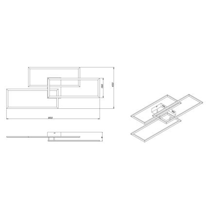 Globo - Candelabro integrado LED com regulação LED/58W/230V 3000-6000K + controlo remoto