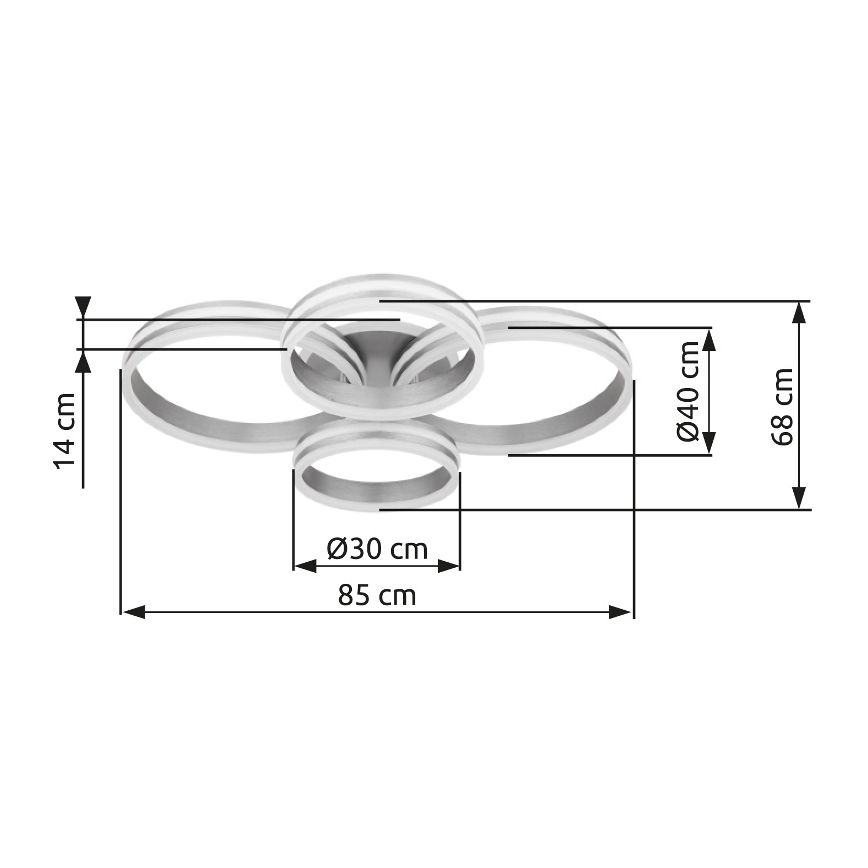 Globo - Luminária de teto LED dimmerizável LED/90W/230V 2700-6000K 68x85 cm + controlo remoto