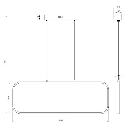 Globo - Candelabro suspenso LED LED/24W/230V