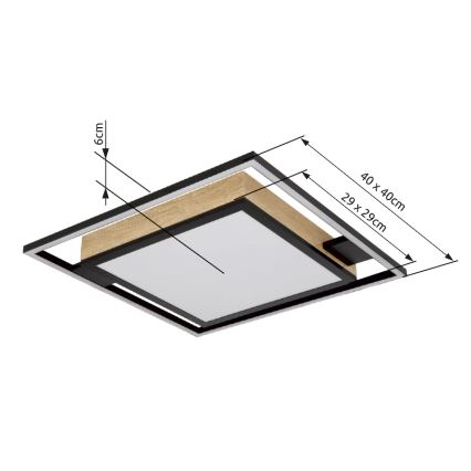 Globo - Iluminação de teto LED com regulação LED/40W/230V 2700-6500K + comando