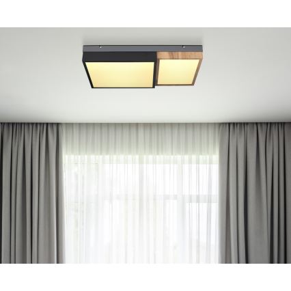 Globo 67286-30 - Candeeiro de tecto LED GUNDI LED/30W/230V 35x65 cm castanho/preto