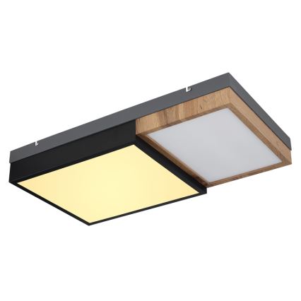 Globo 67286-30 - Candeeiro de tecto LED GUNDI LED/30W/230V 35x65 cm castanho/preto