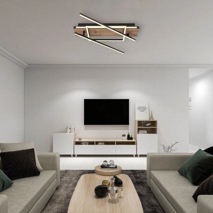 Globo 67299D3 - Luminária de teto LED COLLI LED/40W/230V 88x120 cm bege/preto