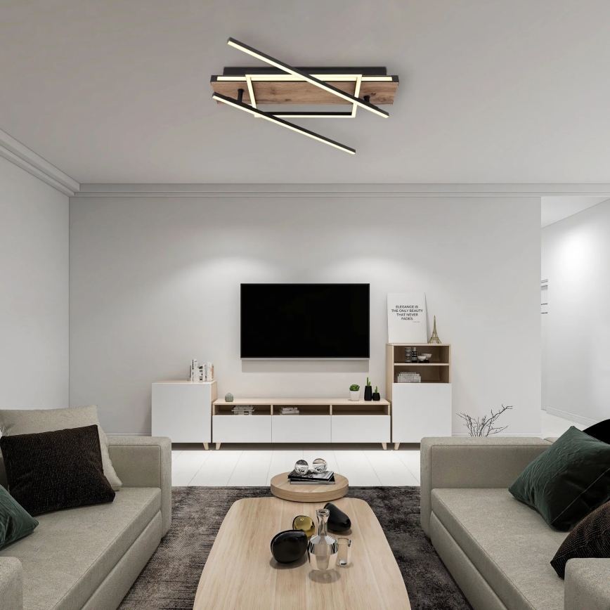 Globo 67299D3 - Luminária de teto LED COLLI LED/40W/230V 88x120 cm bege/preto