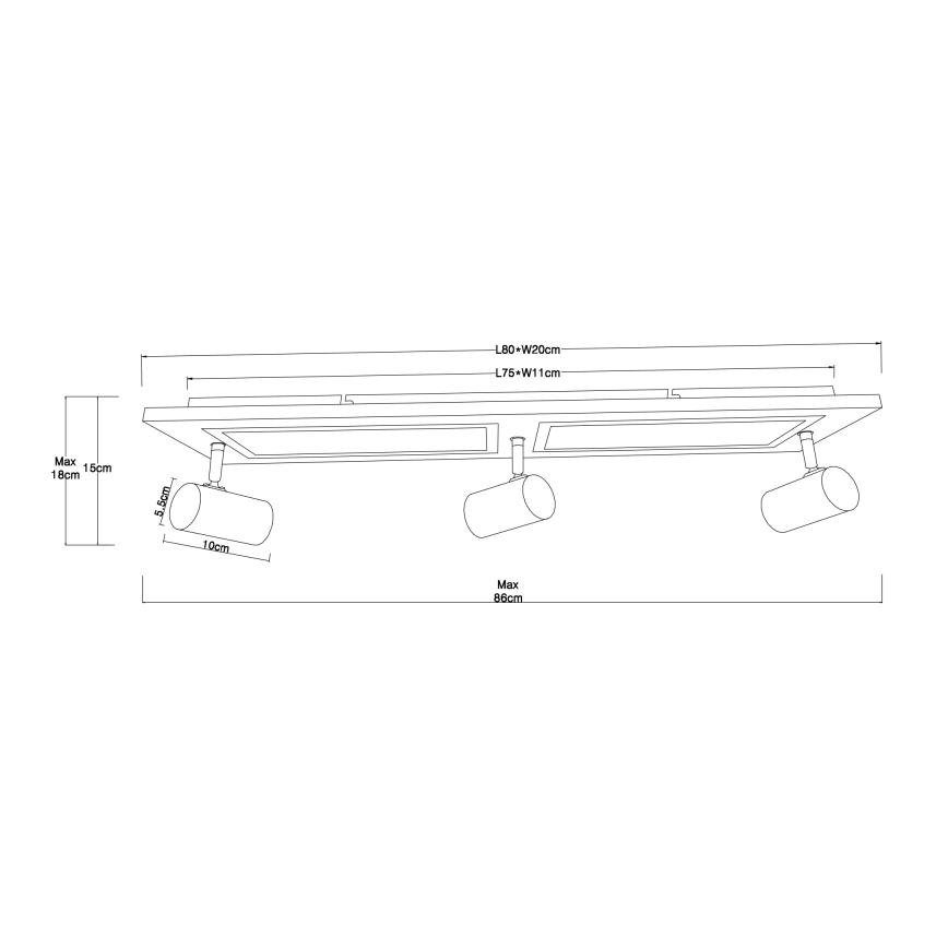 Globo - Foco LED LED/24W/230V + 3xGU10/5W