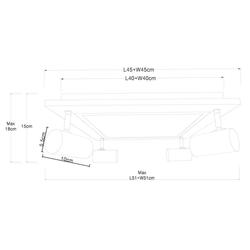 Globo - Luminária de teto LED 4xGU10/5W/230V + LED/24W/230V
