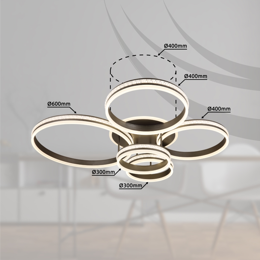 Globo - Iluminação de teto LED com regulação LED/120W/230V 2700K-6000K + comando