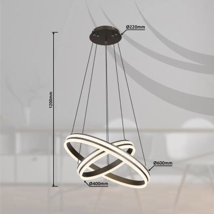 Globo - Candeeiro suspenso LED com regulação LED/60W/230V 2700K-6000K + comando