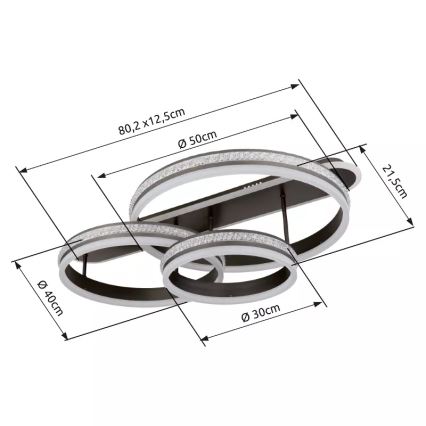 Globo - Iluminação de teto LED com regulação LED/75W/230V 2700K-6000K + comando