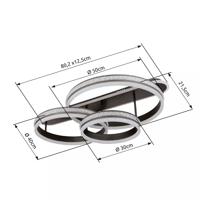 Globo - Iluminação de teto LED com regulação LED/75W/230V 2700K-6000K + comando