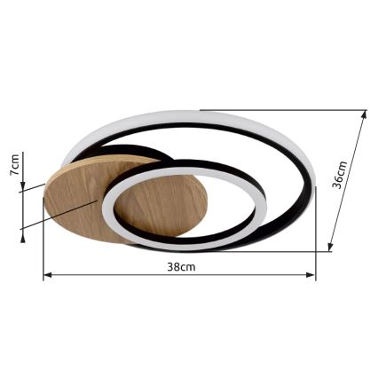Globo - Iluminação de teto LED LED/24W/230V preto