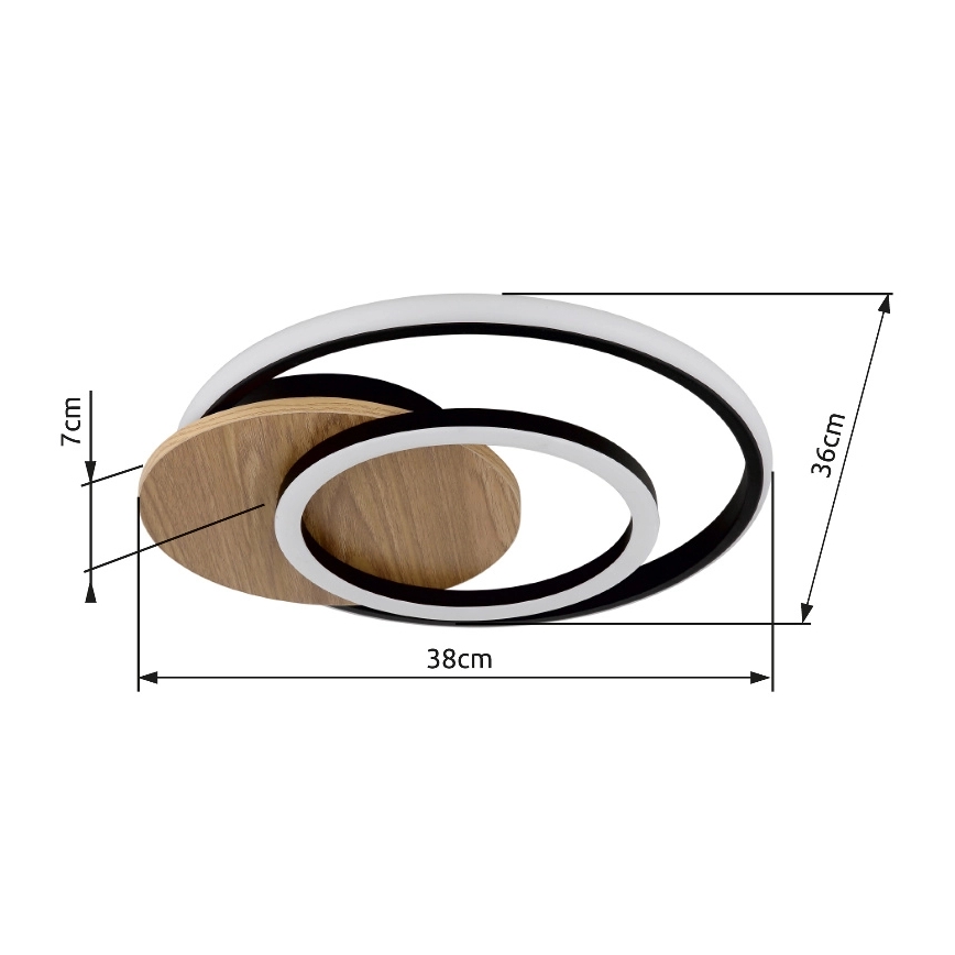 Globo - Iluminação de teto LED LED/24W/230V preto