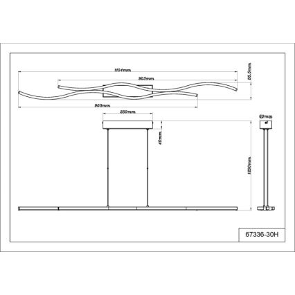 Globo - Candeeiro suspenso LED LED/30W/230V 3000K preto