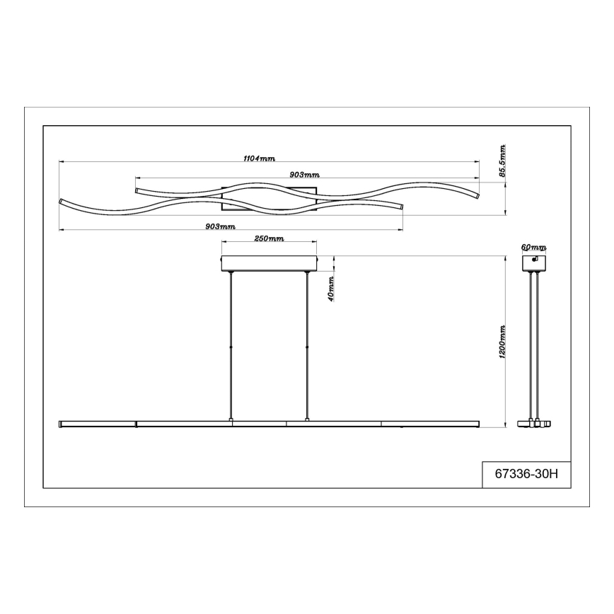 Globo - Candeeiro suspenso LED LED/30W/230V 3000K preto