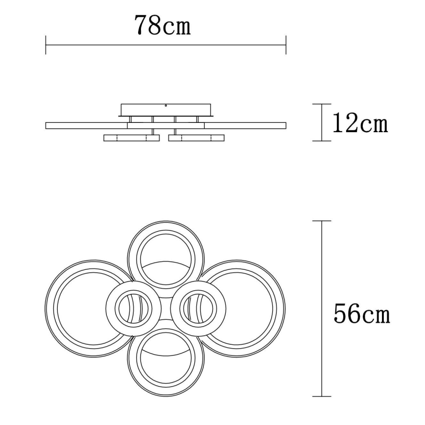Globo - Luminária de teto LED dimmerizável LED/60W/230V 2700-6000K 56x78 cm antracite + controlo remoto