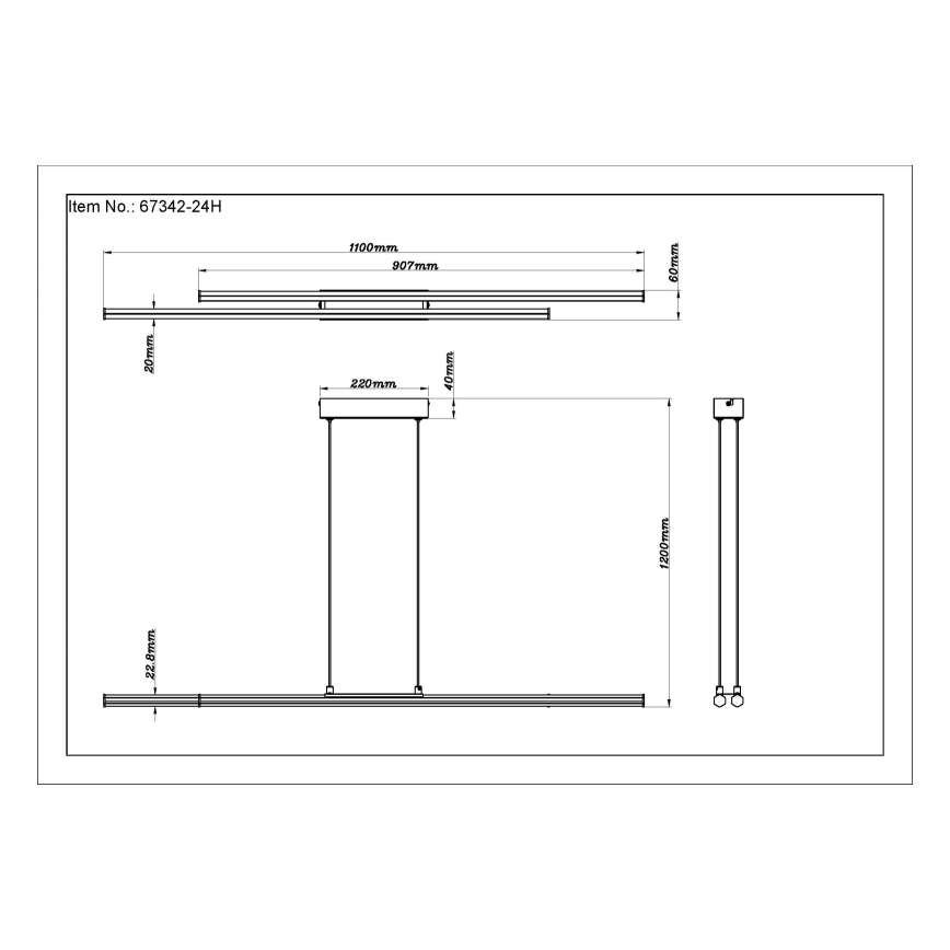 Globo - Candeeiro suspenso LED LED/24W/230V 3000K preto