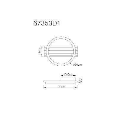 Globo - Iluminação de teto LED LED/12W/230V 3000K 30x34 cm