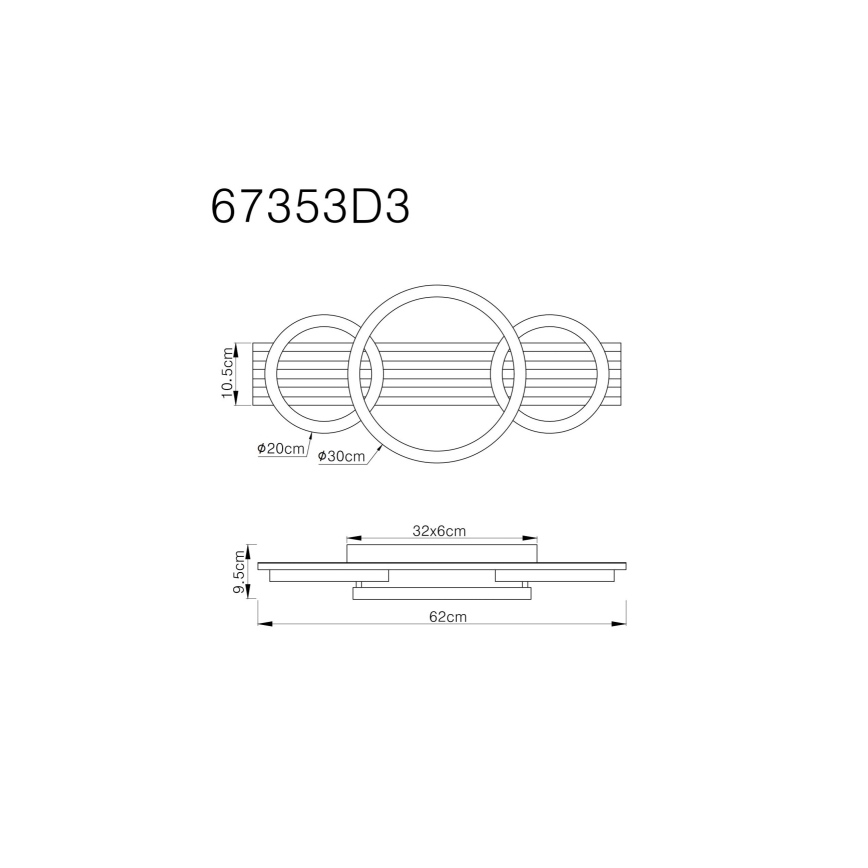 Globo - Iluminação de teto LED LED/24W/230V 3000K 30x62 cm