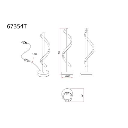 Globo - Candeeiro de Mesa LED/12,5W/230V 3000K