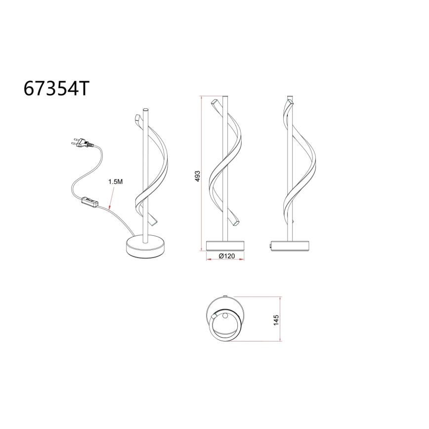Globo - Candeeiro de Mesa LED/12,5W/230V 3000K
