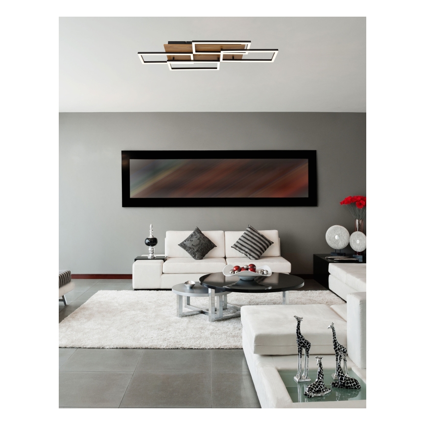 Globo - Candeeiro de teto LED regulável LED/40W/230V 2700-6500K 32,5x87,5 cm castanho/preto + comando remoto