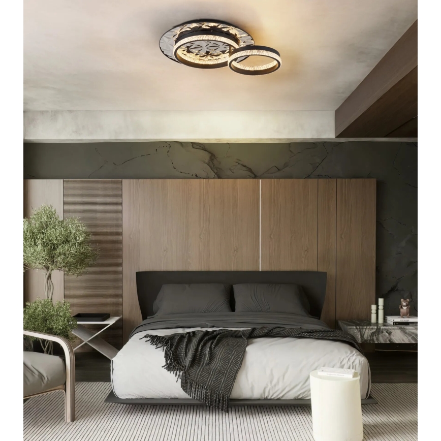 Globo - Iluminação de teto LED LED/24W/230V 3000K 40x50,5 cm preto/cromado brilhante