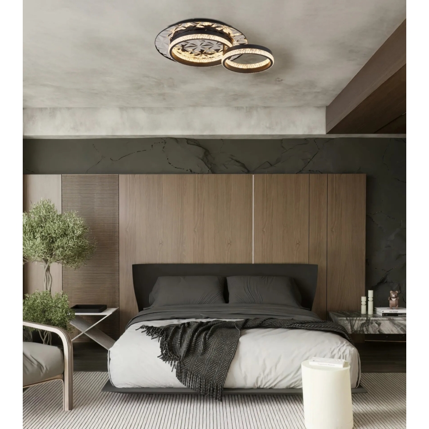 Globo - Iluminação de teto LED LED/24W/230V 3000K 40x50,5 cm preto/cromado brilhante