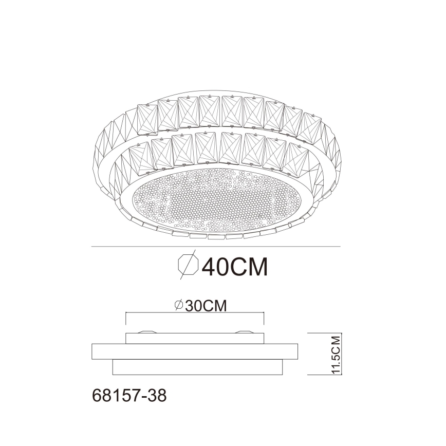 Globo - Luminária de teto LED dimerizável, 38W/230V, 2700-6000K, Ø 40 cm + controlo remoto