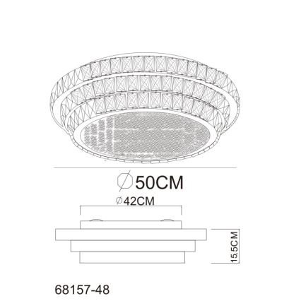 Globo - Luminária de teto LED dimmerizável LED/48W/230V 2700-6000K diâmetro 50 cm branca + controlo remoto
