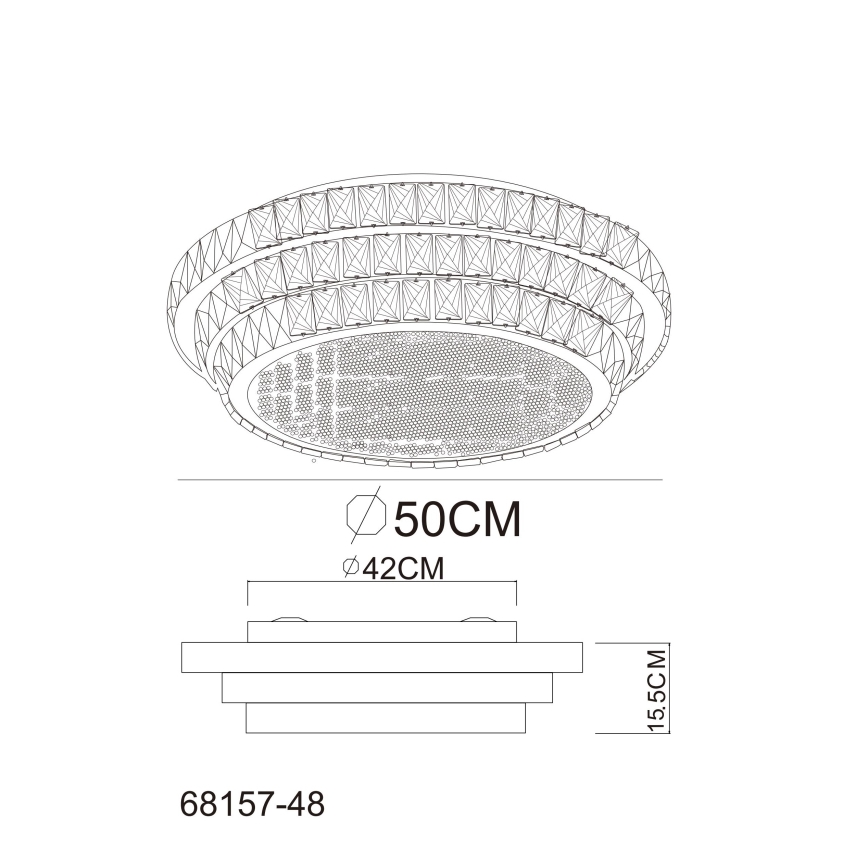 Globo - Luminária de teto LED dimmerizável LED/48W/230V 2700-6000K diâmetro 50 cm branca + controlo remoto