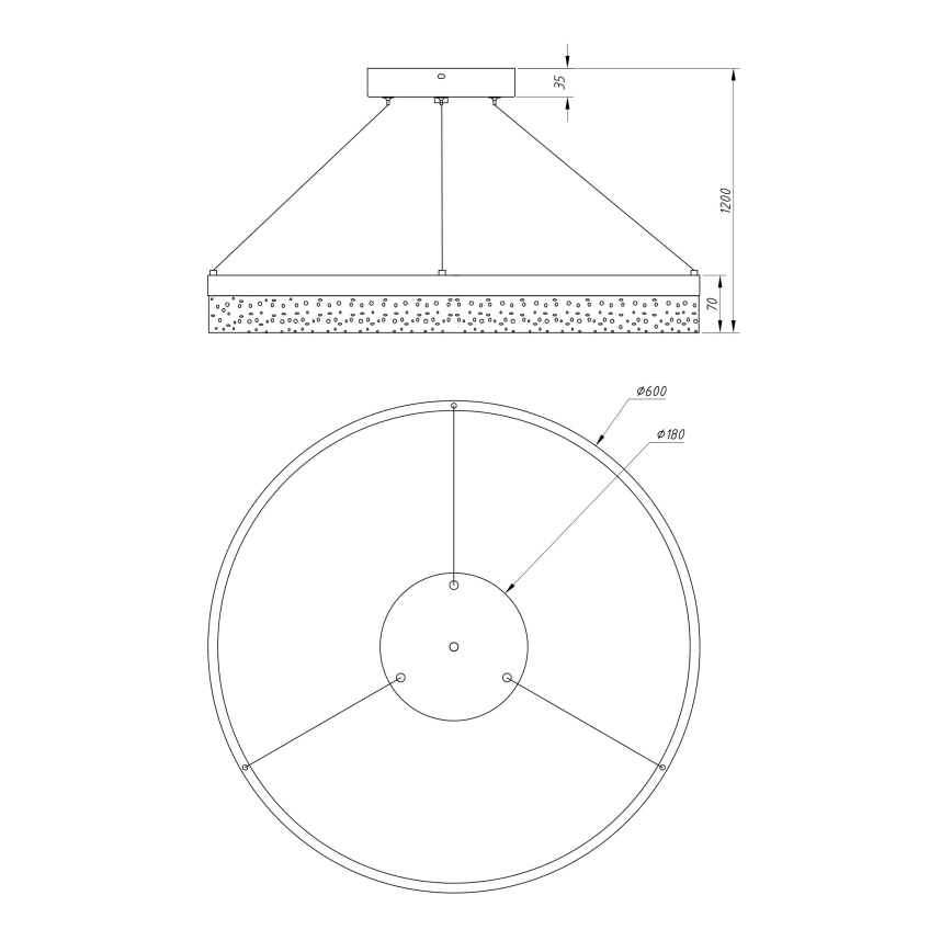 Globo - Candelabro num fio LED 1xLED/36W/230V