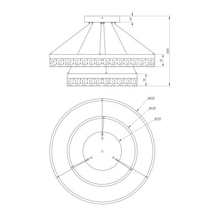 Globo - Candelabro num fio LED 1xLED/60W/230V
