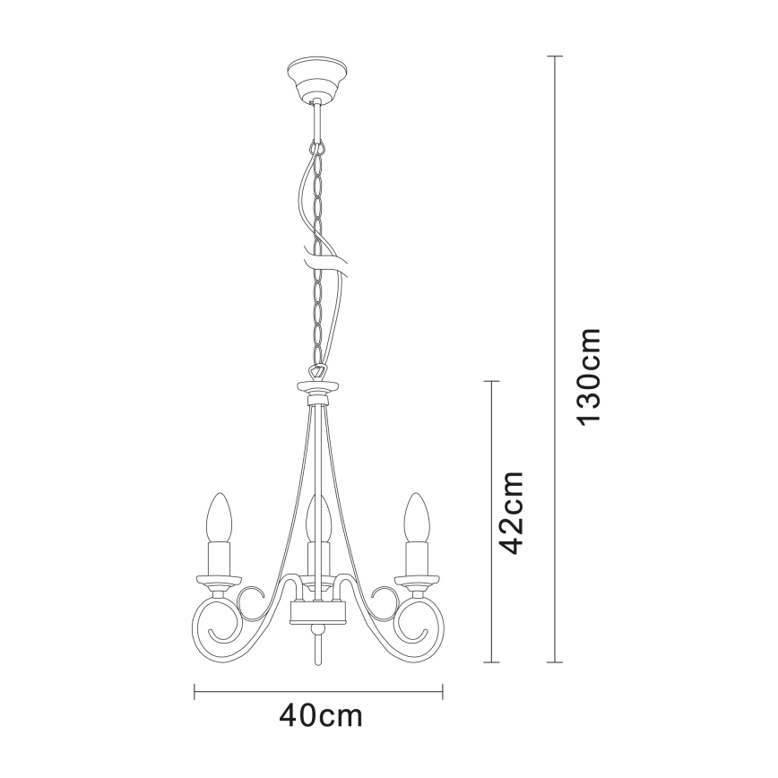 Globo - Candelabro numa corrente 3xE14/40W/230V