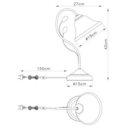Globo - Lâmpada de mesa 1xE27/60W/230V