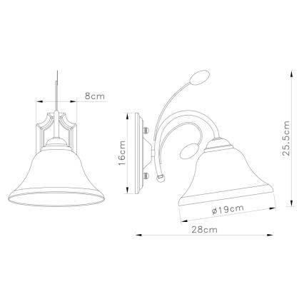 Globo - Luz de parede 1xE27/60W/230V