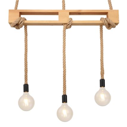 Globo - Candelabro suspenso 3xE27/60W/230V pinho