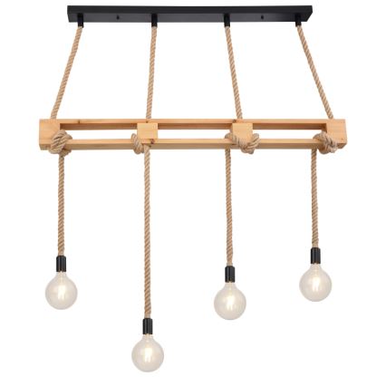 Globo - Candelabro suspenso 4xE27/60W/230V pinho
