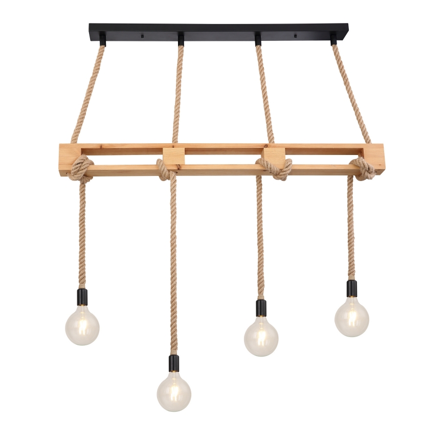 Globo - Candelabro suspenso 4xE27/60W/230V pinho