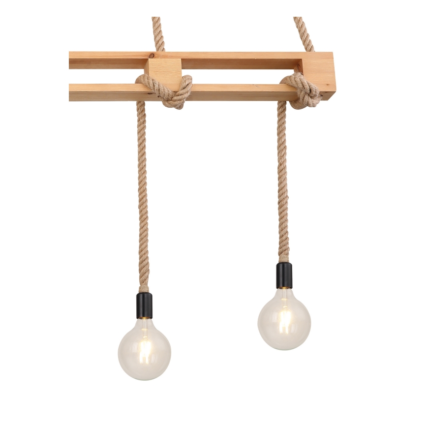 Globo - Candelabro suspenso 4xE27/60W/230V pinho