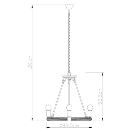 Globo - Candelabro numa corrente 6xE27/40W/230V