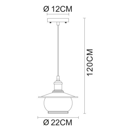 Globo - Luz pendente 1xE27/60W/230V