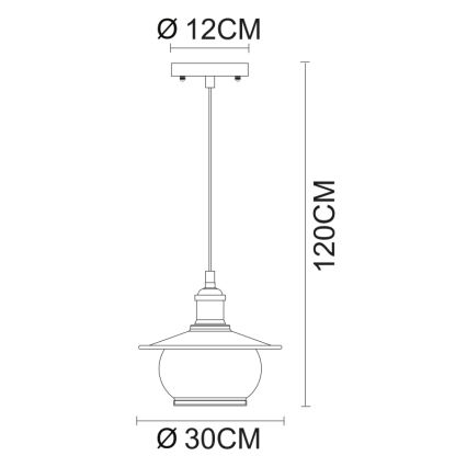 Globo - Luz pendente 1xE27/60W/230V