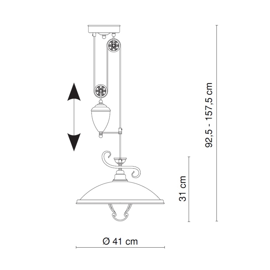 Globo - Candelabro 1xE27/60W/230V
