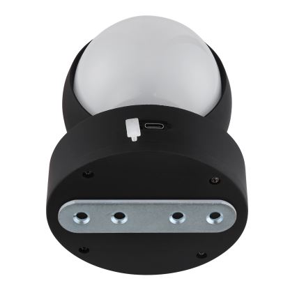 Globo - LED Regulação recarregável táctil iluminação de parede LED/1,4W/5V 1800 mAh preto