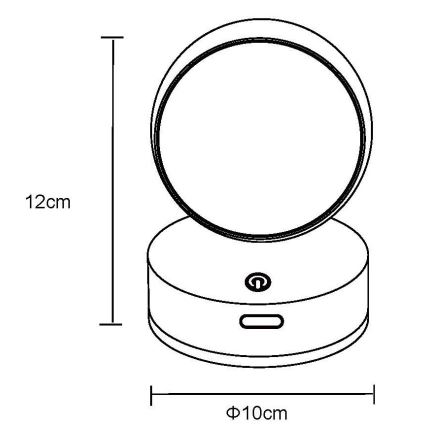 Globo - LED Regulação recarregável táctil iluminação de parede LED/1,4W/5V 1800 mAh preto