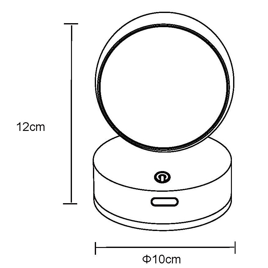 Globo - LED Regulação recarregável táctil iluminação de parede LED/1,4W/5V 1800 mAh preto