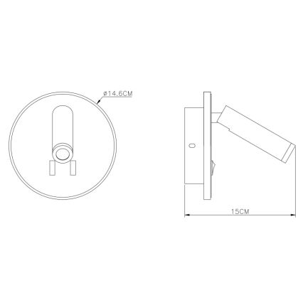 Globo - Foco de parede LED LED/6W + LED/1W/230V