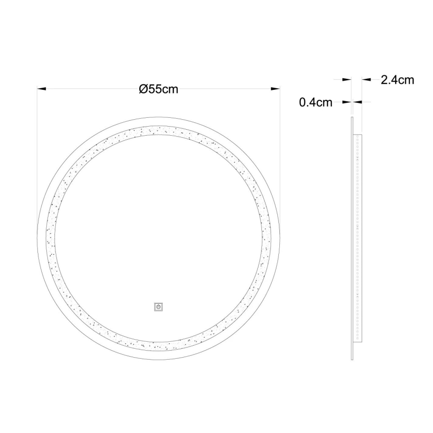 Globo 84033 - Espelho LED regulável com retroiluminação RIVAS LED/10W/230V 4000K d. 55 cm