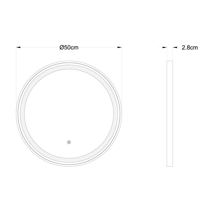 Globo - Espelho LED regulável com retroiluminação LED/10W/230V 2700/4000/6500K diâmetro 50 cm
